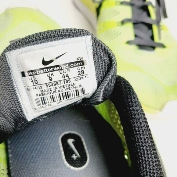 NIKE Flyknit Lunar1+ Volt Marathon Athletic Shoes Men's Sz 10 - Picture 11 of 12
